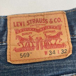 Levi's 569 loose Straight Jeans Denim Size Waist 34 X Length 32